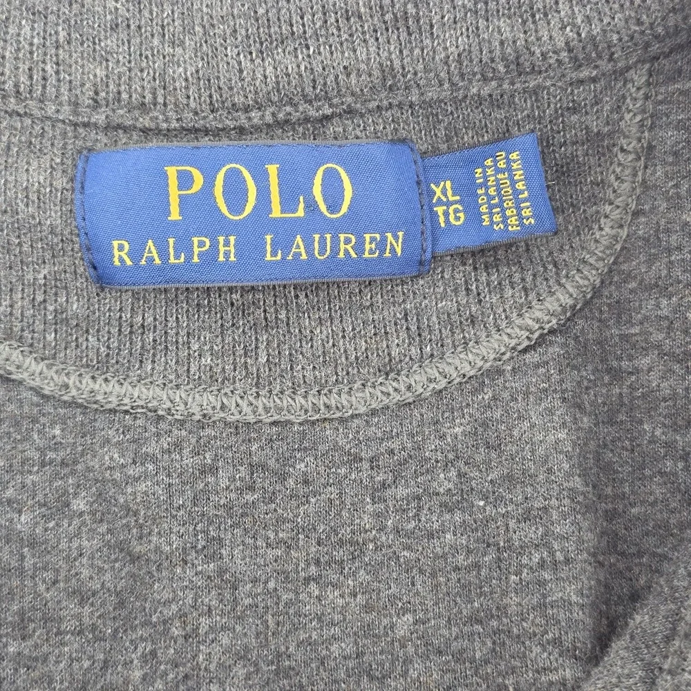 Polo Ralph Lauren Vest Mens XL Gray Full Zip Cotton Sleeveless Layering Sweater